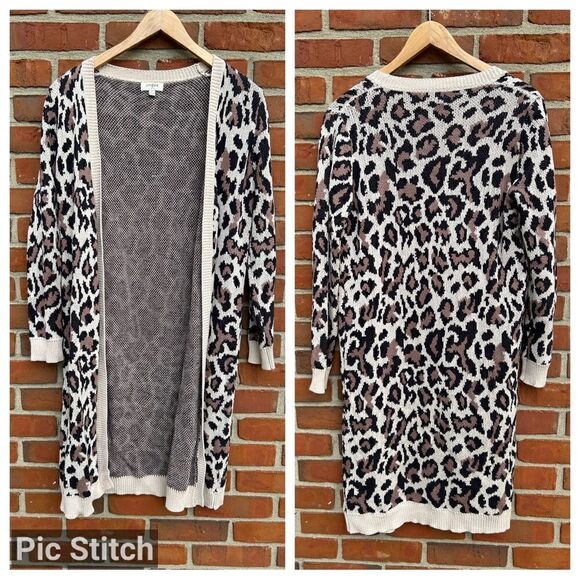 Umgee Sweaters - Umgee Leopard Print Open Front Cardigan